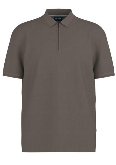 Produktbild f�r 'OLYMP Regular Fit Polo Halbarm Rei�verschluss Polokragen Jersey schwarzbraun'