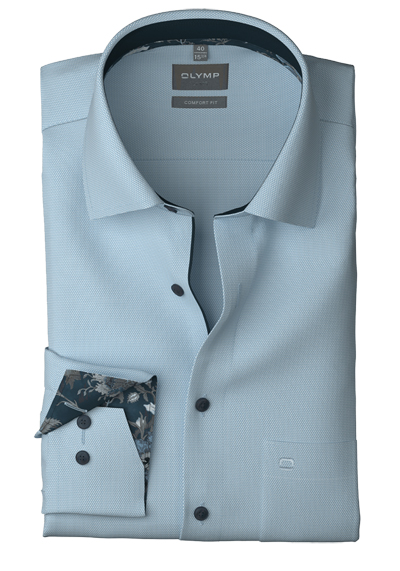 OLYMP Luxor comfort fit Hemd extra langer Arm New Kent Kragen Faux hellblau preisreduziert