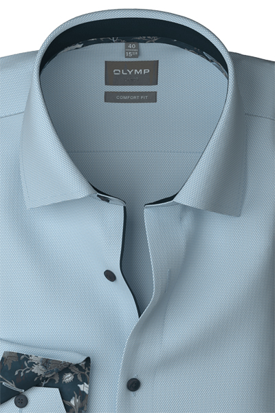 Produktbild f�r 'OLYMP Luxor comfort fit Hemd extra langer Arm New Kent Kragen Faux hellblau'