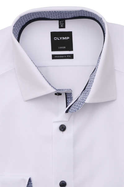 OLYMP Luxor modern fit Hemd extra langer Arm Haifischkragen weiß