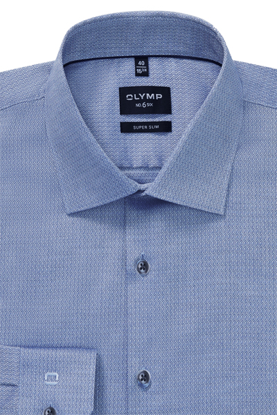 Produktbild f�r 'OLYMP No. Six super slim Hemd extra langer Arm New Kent Kragen Struktur hellblau'
