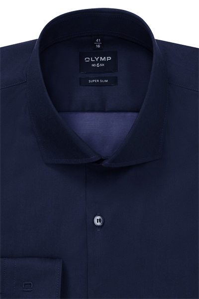 Produktbild f�r 'OLYMP No. Six super slim Hemd Langarm New Kent Kragen Satin nachtblau'