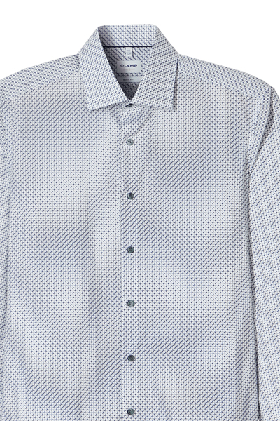Produktbild f�r 'OLYMP Luxor modern fit Hemd Langarm New Kent Kragen Muster wei�'
