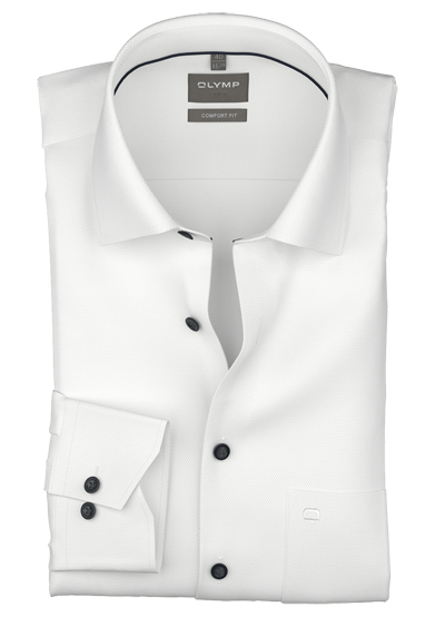 OLYMP Luxor comfort fit Hemd Langarm New Kent Kragen Struktur wei�
