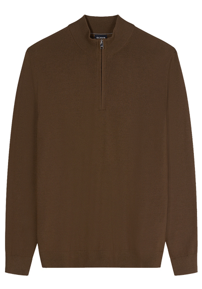 Produktbild f�r 'OLYMP Casual regular fit Troyer Langarm schwarzbraun'