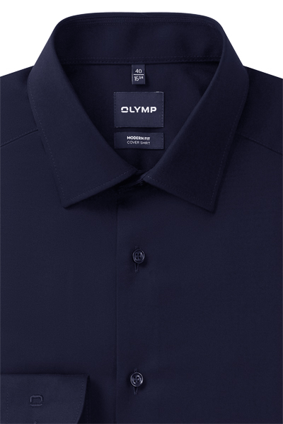 Produktbild f�r 'OLYMP Luxor modern fit Hemd Langarm New Kent Kragen Cover Shirt nachtblau'
