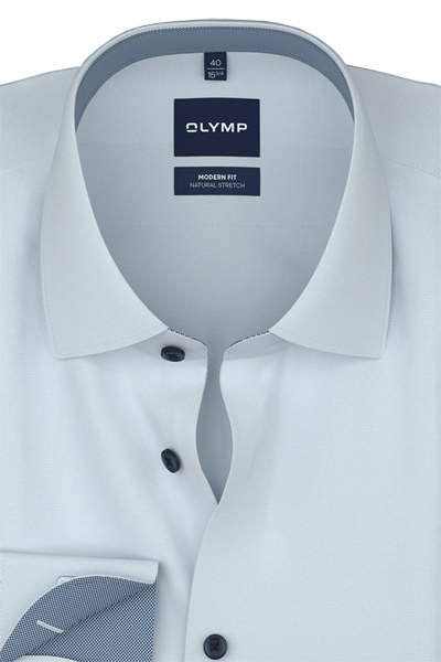 Produktbild f�r 'OLYMP Luxor modern fit Hemd Langarm New Kent Kragen Popeline hellblau'