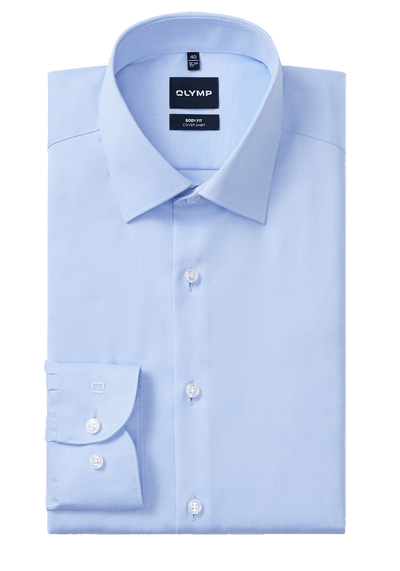 Produktbild f�r 'OLYMP Level Five body fit Hemd Langarm New Kent Kragen Cover Shirt hellblau'