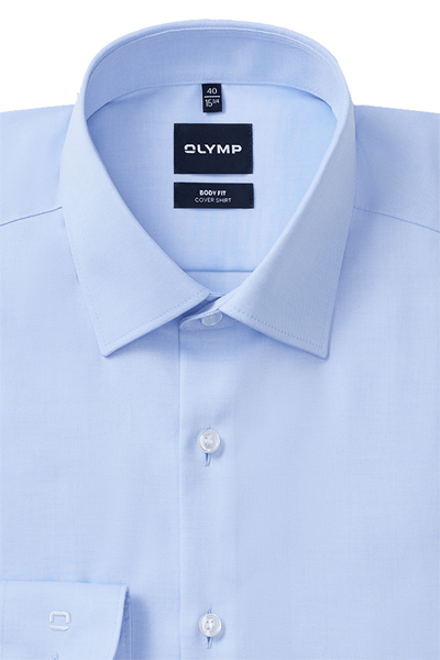 Produktbild f�r 'OLYMP Level Five body fit Hemd Langarm New Kent Kragen Cover Shirt hellblau'