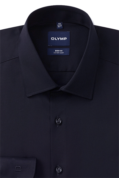 Produktbild f�r 'OLYMP Level Five body fit Hemd Langarm New Kent Kragen Cover Shirt nachtblau'