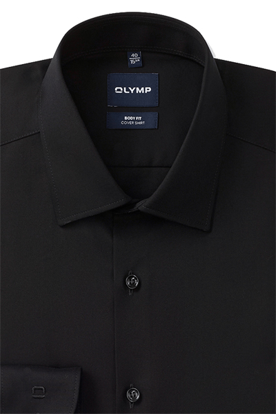 Produktbild f�r 'OLYMP Level Five body fit Hemd Langarm New Kent Kragen Cover Shirt schwaz'