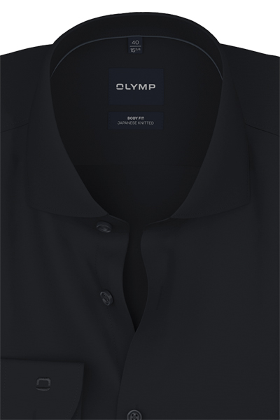 Produktbild f�r 'OLYMP Level Five body fit Langarm Haifischkragen Japanese Knitted schwarz'