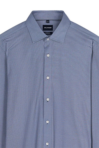 Produktbild f�r 'OLYMP Luxor 24/Seven modern fit Hemd Langarm New Kent Kragen Jersey Muster dunkelblau'