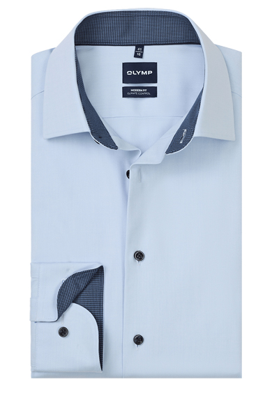 Produktbild f�r 'OLYMP Luxor 24/Seven modern fit Hemd Langarm New Kent Kragen hellblau'