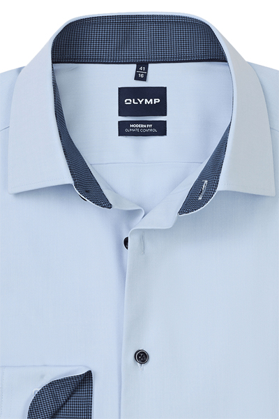 Produktbild f�r 'OLYMP Luxor 24/Seven modern fit Hemd Langarm New Kent Kragen hellblau'