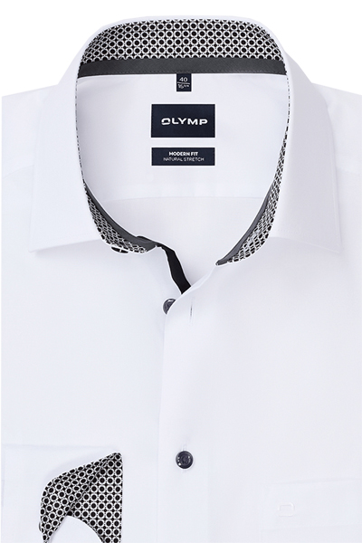 Produktbild f�r 'OLYMP Luxor modern fit Hemd Langarm New Kent Kragen Popeline wei�'