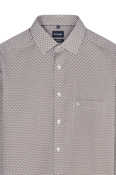 Produktbild f�r 'OLYMP Luxor modern fit Hemd Langarm New Kent Kragen Muster rot'