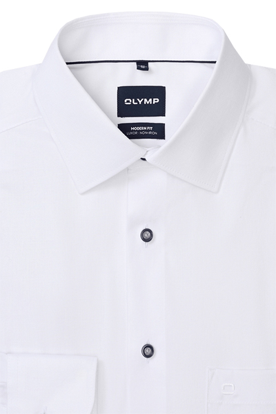 Produktbild f�r 'OLYMP Luxor modern fit Hemd Langarm New Kent Kragen Muster wei�'