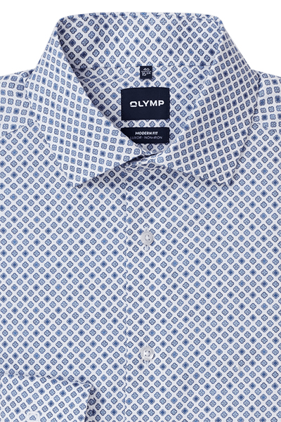 Produktbild f�r 'OLYMP Luxor modern fit Hemd Langarm New Kent Kragen Muster wei�'