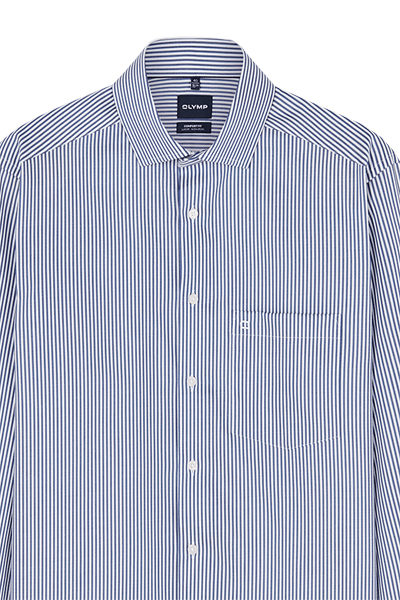 Produktbild f�r 'OLYMP Luxor comfort fit Hemd Langarm New Kent Kragen Twill Streifen hellblau'