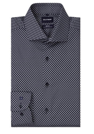 Produktbild f�r 'OLYMP Level Five body fit Hemd extra langer Arm New Kent Kragen Muster blau'