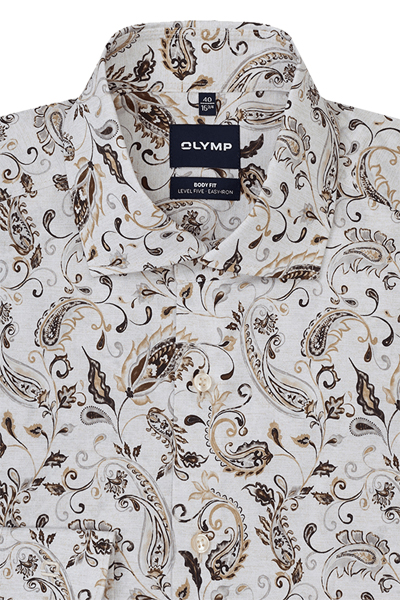 Produktbild f�r 'OLYMP Level Five body fit Hemd Langarm New Kent Kragen Muster braun'