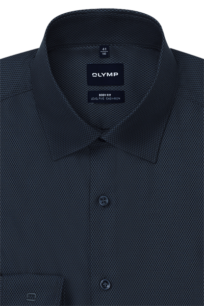 Produktbild f�r 'OLYMP Level Five body fit Hemd extra langer Arm New Kent Kragen Struktur nachtblau'