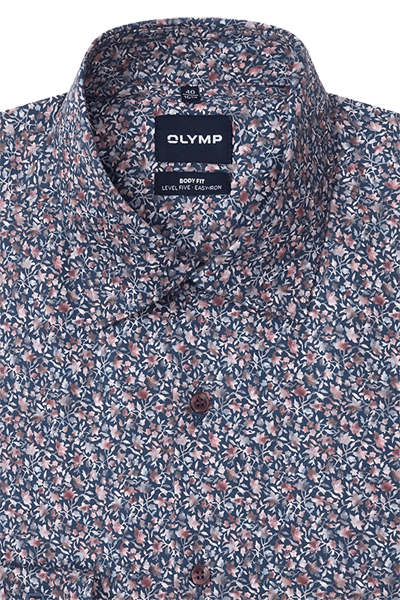 Produktbild f�r 'OLYMP Level Five body fit Hemd Langarm New Kent Kragen Blumenmuster blau'
