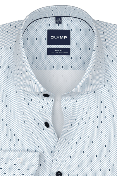 Produktbild f�r 'OLYMP Level Five body fit Hemd Langarm New Kent Kragen Muster hellblau'