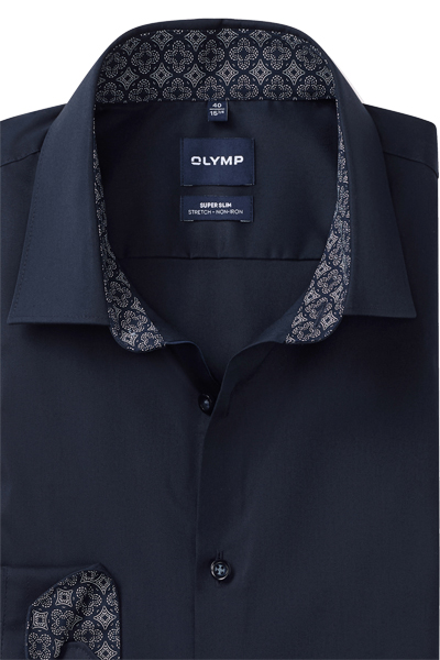 Produktbild f�r 'OLYMP No. Six super slim Hemd Langarm New Kent Kragen Popeline nachtblau'