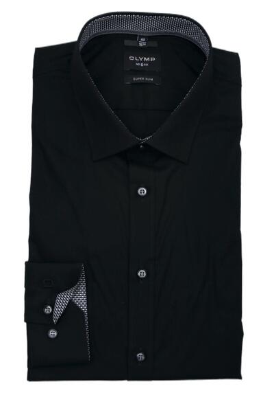 Produktbild fr 'OLYMP No. Six super slim Hemd Langarm New Kent Kragen schwarz'