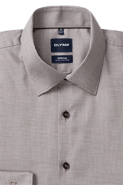 Produktbild f�r 'OLYMP No. Six super slim Hemd Langarm New Kent Kragen Muster braun'