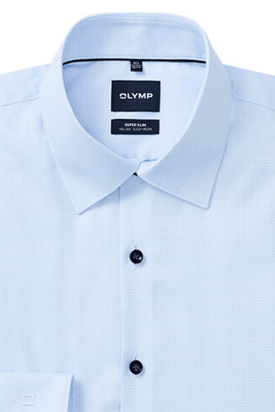Produktbild f�r 'OLYMP No. Six super slim Hemd Langarm New Kent Kragen Muster hellblau'