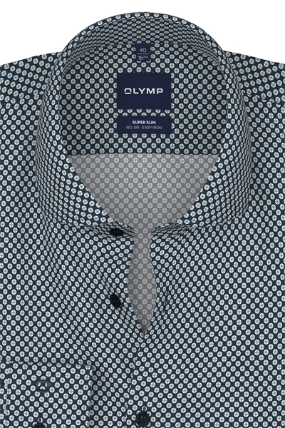 Produktbild f�r 'OLYMP No. Six super slim Hemd Langarm Haifischkragen Muster blau'