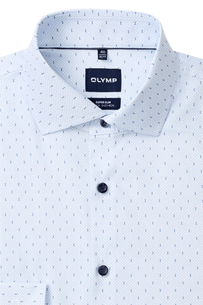 Produktbild f�r 'OLYMP No. Six super slim Hemd Langarm Haifischkragen Muster blau'
