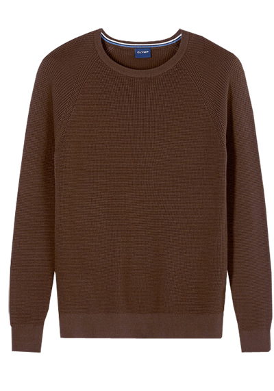 Produktbild f�r 'OLYMP Casual Strick Pullover Langarm Rundhals Strick schwarzbraun'