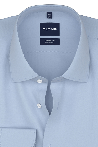 Produktbild f�r 'OLYMP Luxor comfort fit Hemd Langarm New Kent Kragen Cover Shirt hellblau'