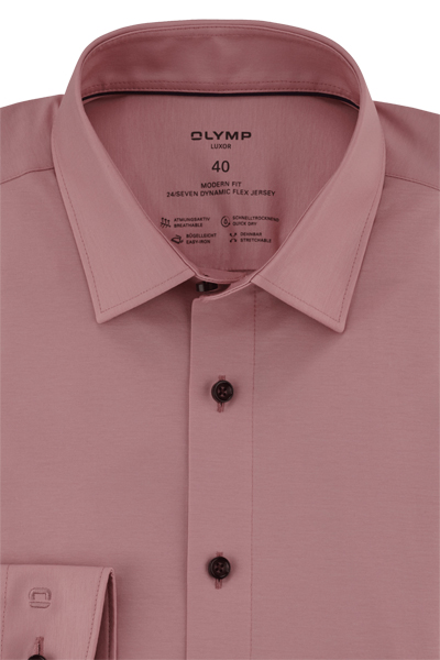 Produktbild fr 'OLYMP Luxor 24/Seven modern fit Hemd Langarm Jersey Stretch rosa'