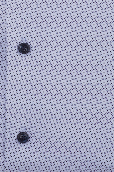 OLYMP Luxor 24/Seven modern fit Hemd extra kurzer Arm New Kent Kragen Muster weiß