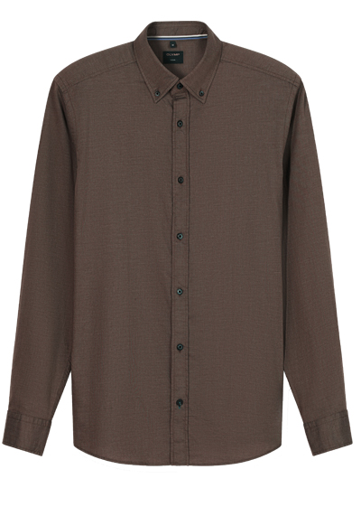 Produktbild f&uuml;r 'OLYMP Casual Hemd Langarm Button Down Kragen Faux dunkelbraun'