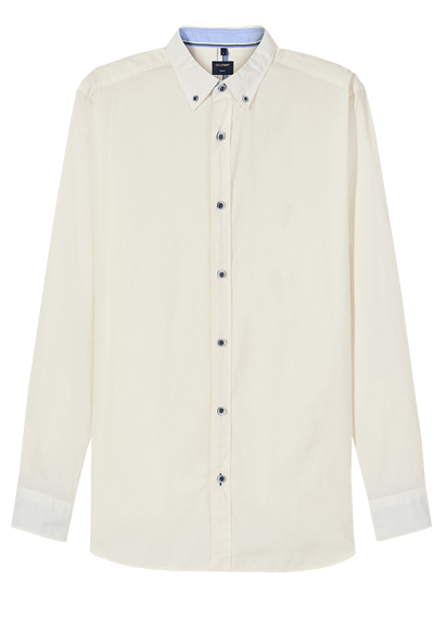 Produktbild f&uuml;r 'OLYMP Casual Hemd Langarm Button Down Kragen Fischgratstruktur wei�'