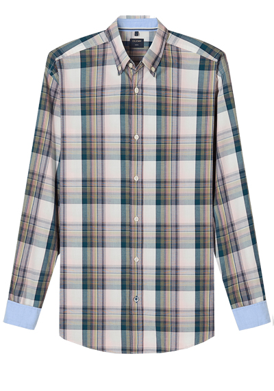Produktbild f&uuml;r 'OLYMP Casual Hemd Langarm Button Down Kragen Karo blau'