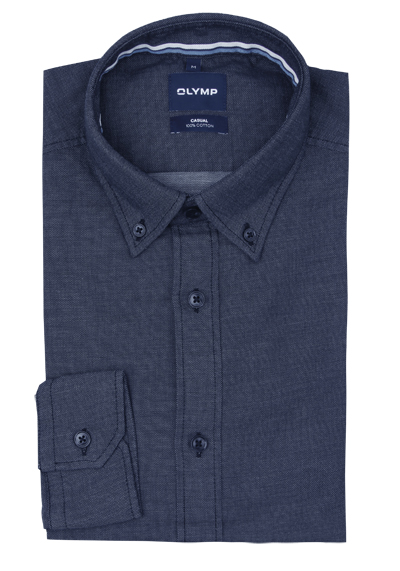 Produktbild f&uuml;r 'OLYMP Casual Hemd Langarm Button Down Kragen Struktur navy'