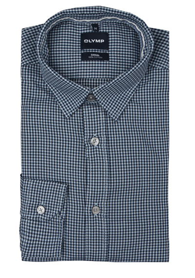 Produktbild f&uuml;r 'OLYMP Casual Hemd Langarm New Kent Kragen Muster blau'
