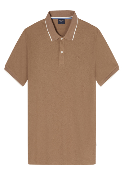 Produktbild f&uuml;r 'OLYMP Casual Polo Halbarm gekn�pfter Polokragen Jersey camel'