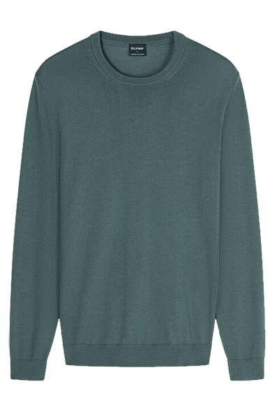 Produktbild f&uuml;r 'OLYMP Casual Stick Pullover Rundhals extrafeine Merinowolle gr�n'