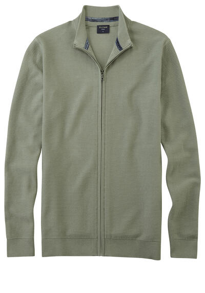 Produktbild für 'OLYMP Casual Strick Cardigan Langarm Reiverschluss extrafeine Baumwolle grn'