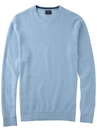 Produktbild für 'OLYMP Casual Strick Pullover Langarm Rundhals extrafeine Baumwolle aqua'