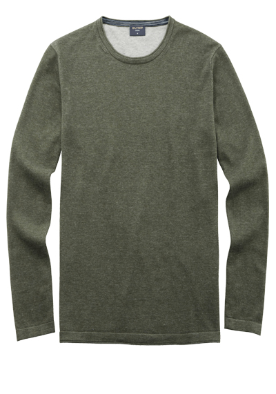 Produktbild für 'OLYMP Casual Strick Pullover Langarm Rundhals oliv'