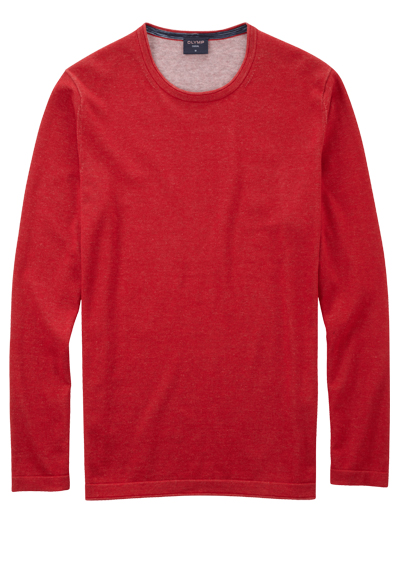 Produktbild für 'OLYMP Casual Strick Pullover Langarm Rundhals rot'